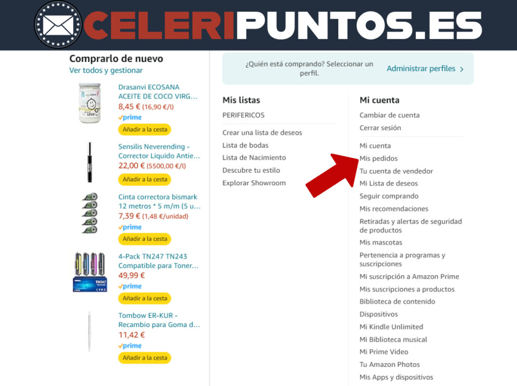 como devolver pedido amazon por celeritas paso 2